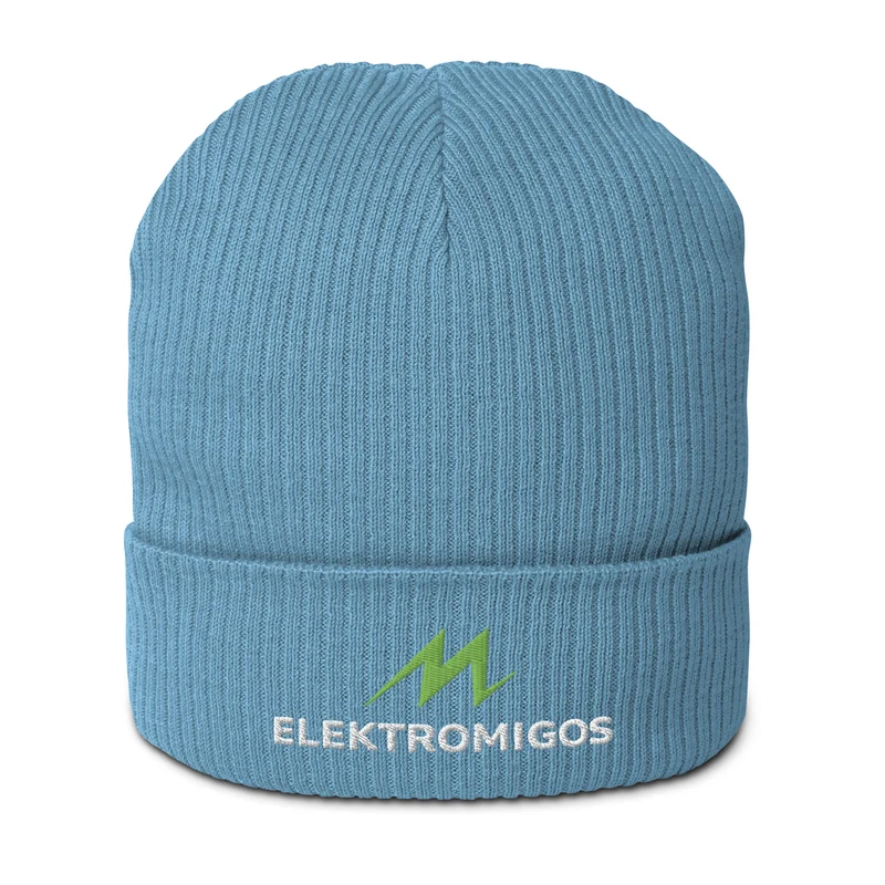 Gerippte Bio-Beanie - Elektromigos