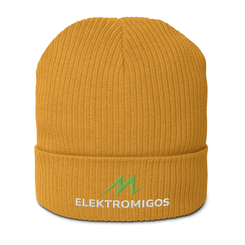 Gerippte Bio-Beanie - Elektromigos
