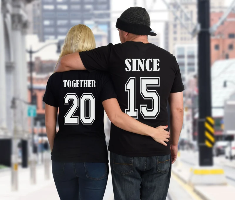 Partner Shirt "Together Since" mit Jahreszahl | Valentinsgeschenk Shirt | Couple Shirt | Geschenk Valentinstag