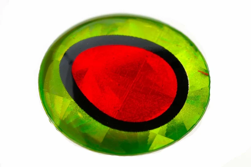 3D-Epoxid-Augen – Chartreuse/Rote Pupille