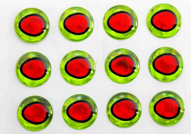 3D-Epoxid-Augen – Chartreuse/Rote Pupille