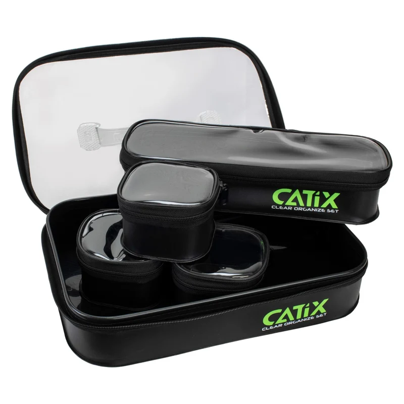 Catix Clear Organize Set | Transparentes Kleinteil-Taschen Set für Angler