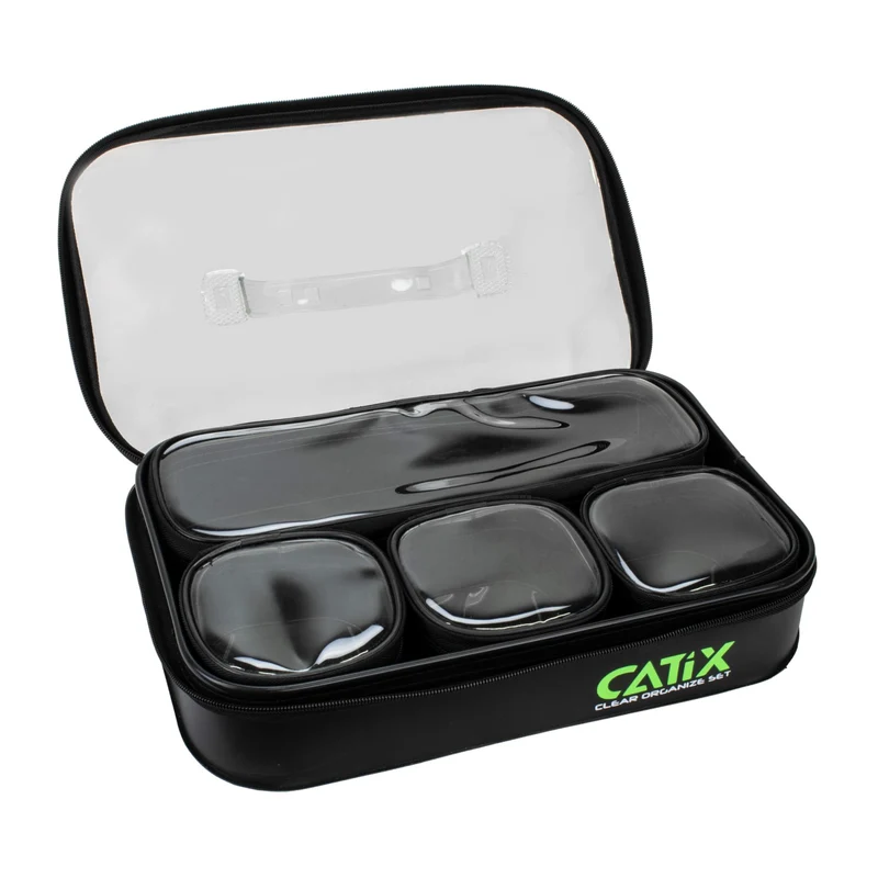 Catix Clear Organize Set | Transparentes Kleinteil-Taschen Set für Angler