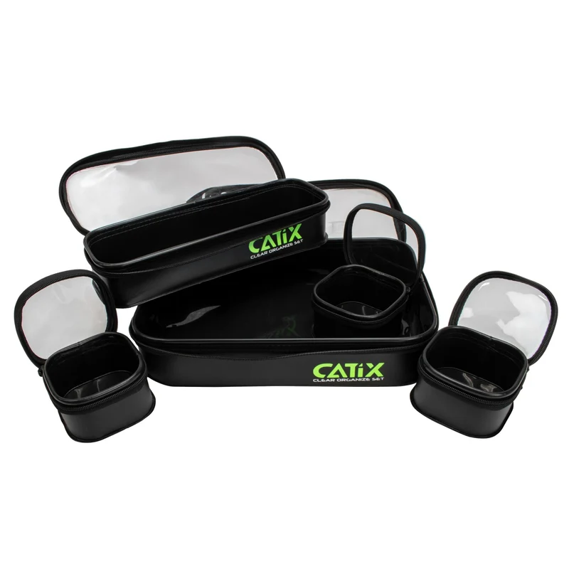 Catix Clear Organize Set | Transparentes Kleinteil-Taschen Set für Angler
