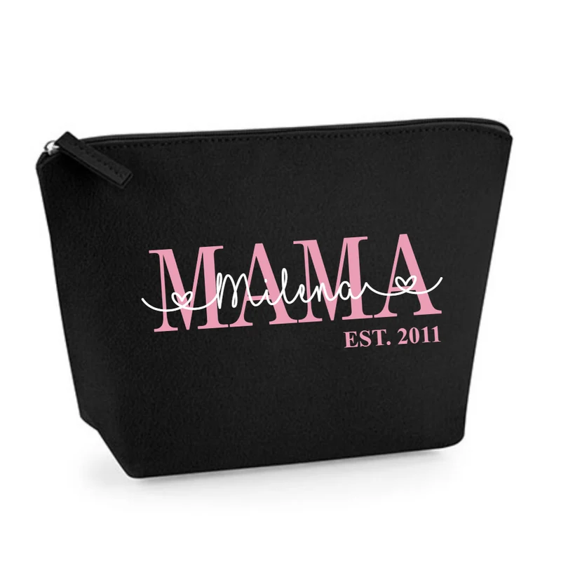 Kulturbeutel personalisiert mit Mama | Filztasche personalisiert