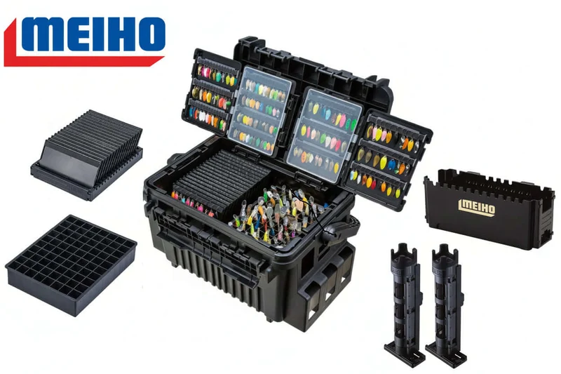 Meiho VS-7090A Angelbox Schwarz/Ocker – Area Trout Tackle Box