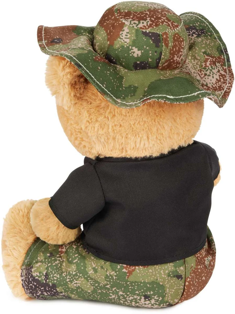 Teddybär Angler mit Fisch und Anglerhut - 25 cm