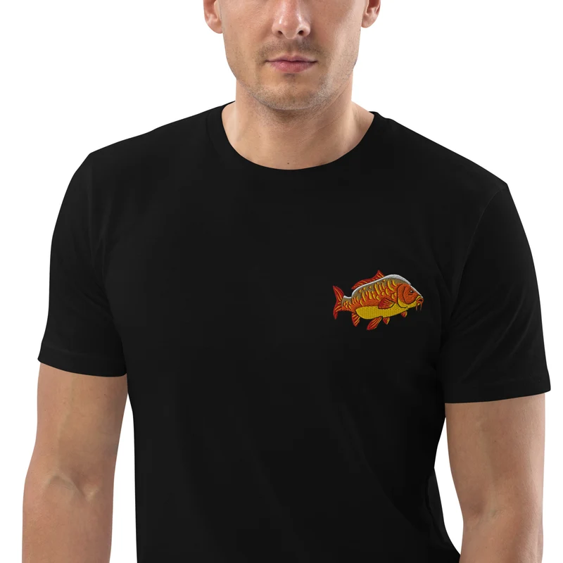 Bio Shirt - mit Karpfen Stickerei