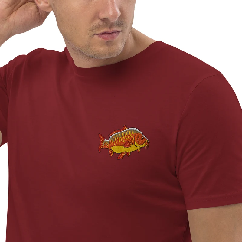 Bio Shirt - mit Karpfen Stickerei
