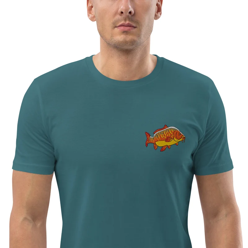 Bio Shirt - mit Karpfen Stickerei
