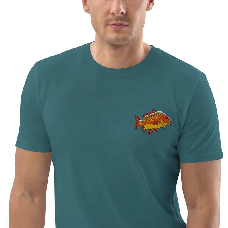 Bio Shirt - mit Karpfen Stickerei