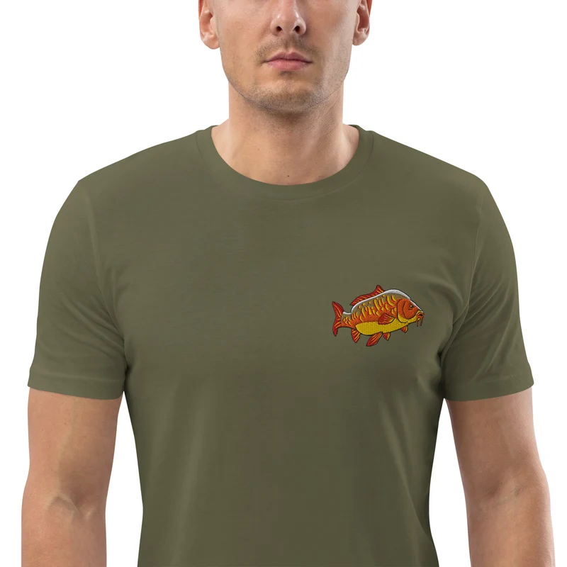 Bio Shirt - mit Karpfen Stickerei