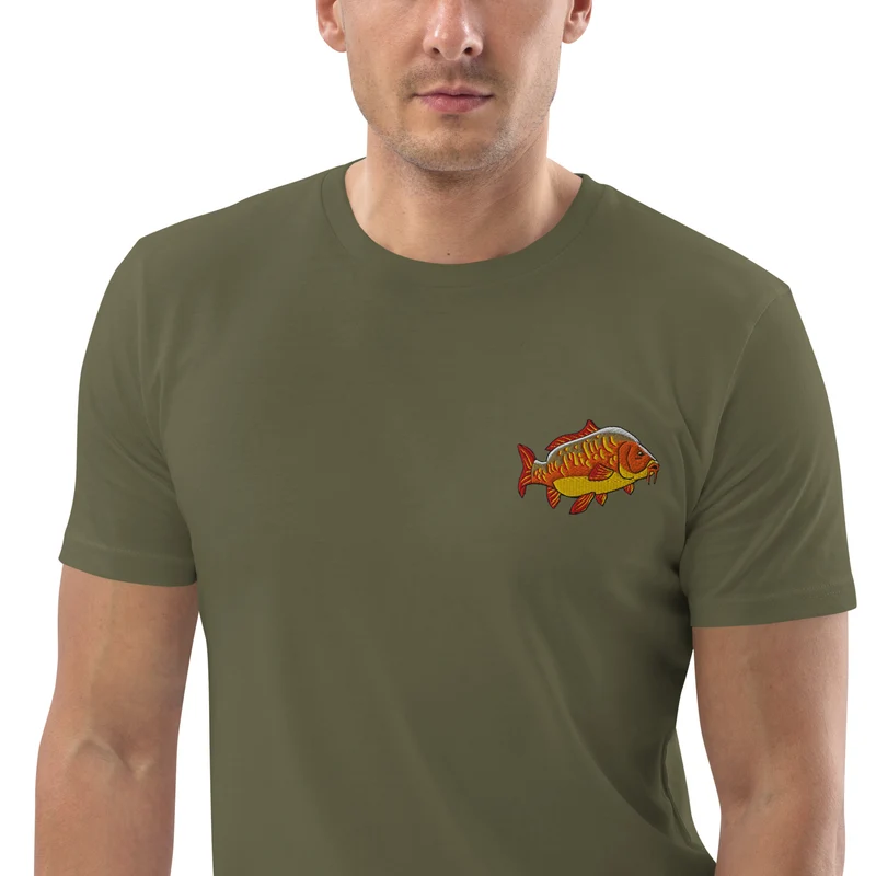 Bio Shirt - mit Karpfen Stickerei