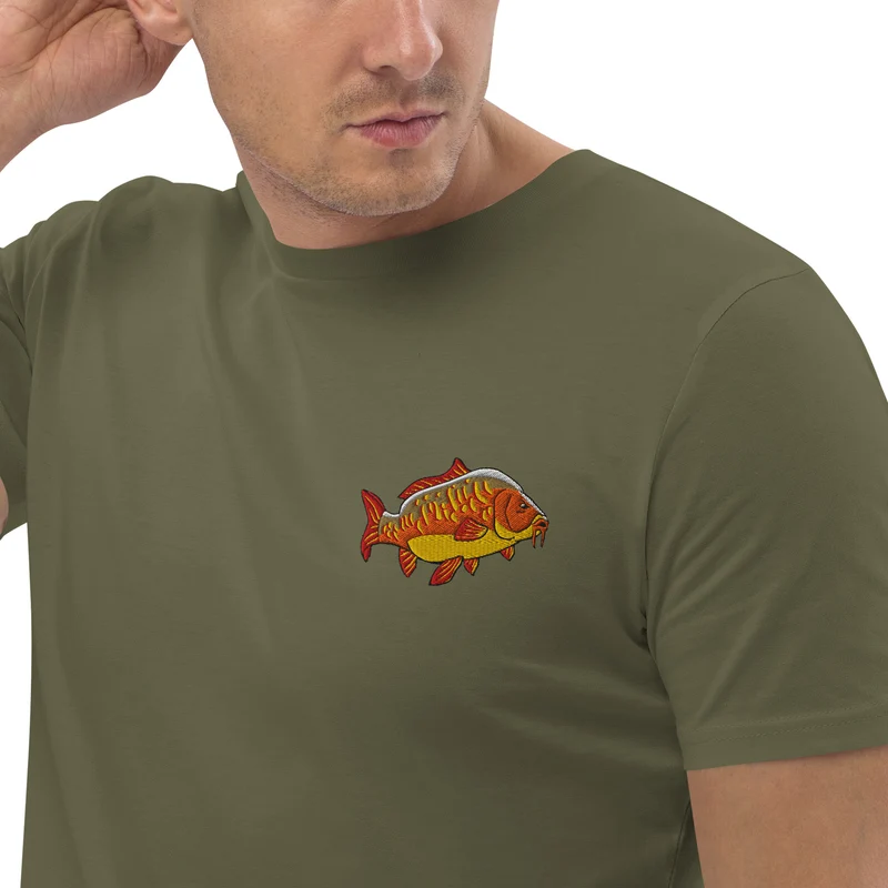 Bio Shirt - mit Karpfen Stickerei