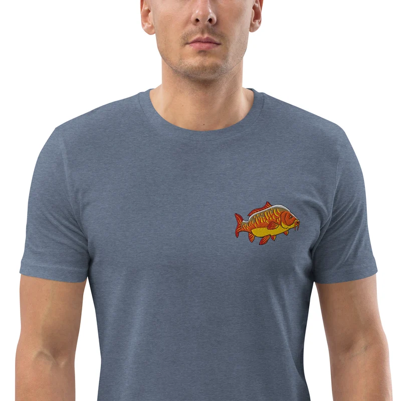 Bio Shirt - mit Karpfen Stickerei
