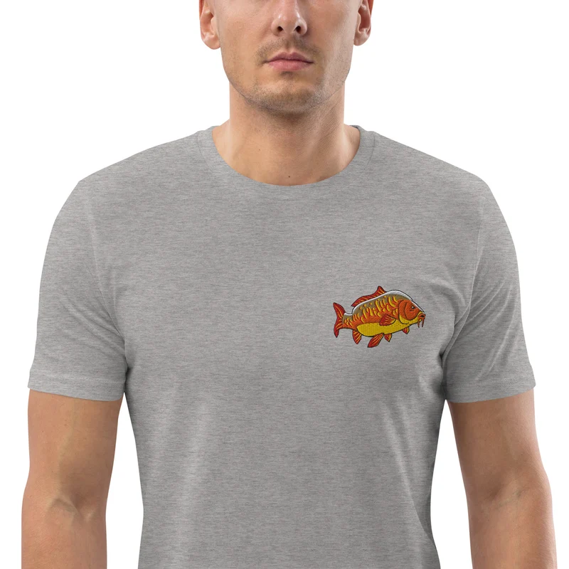 Bio Shirt - mit Karpfen Stickerei
