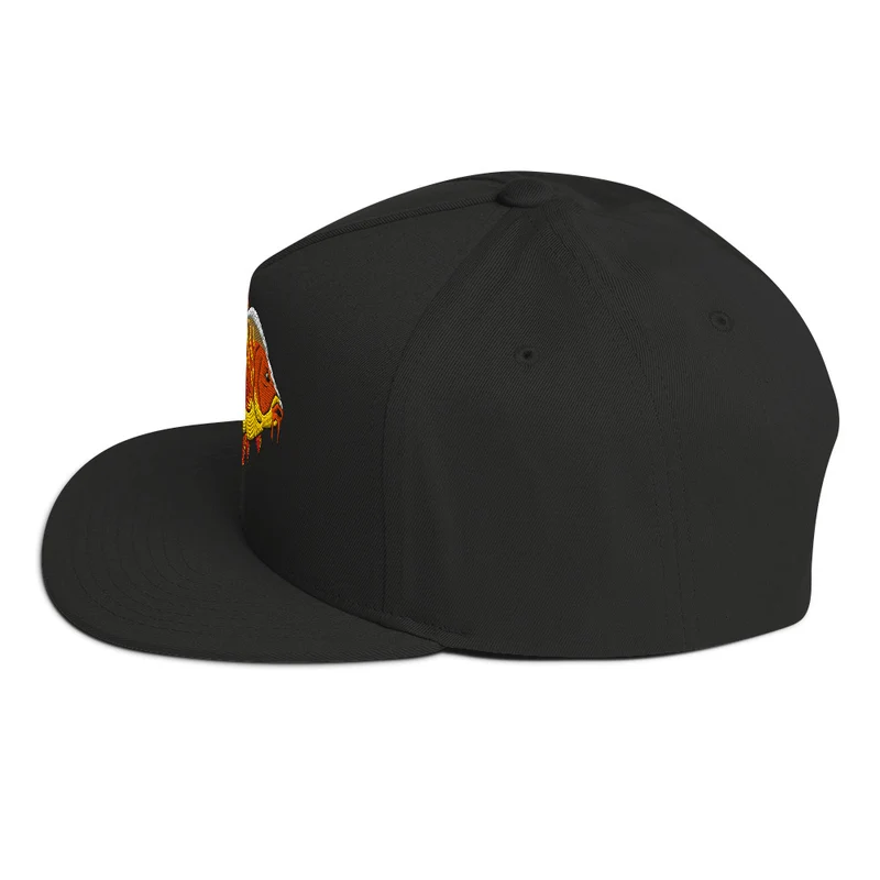 Flat Bill-Cap mit Karpfen Stickerei