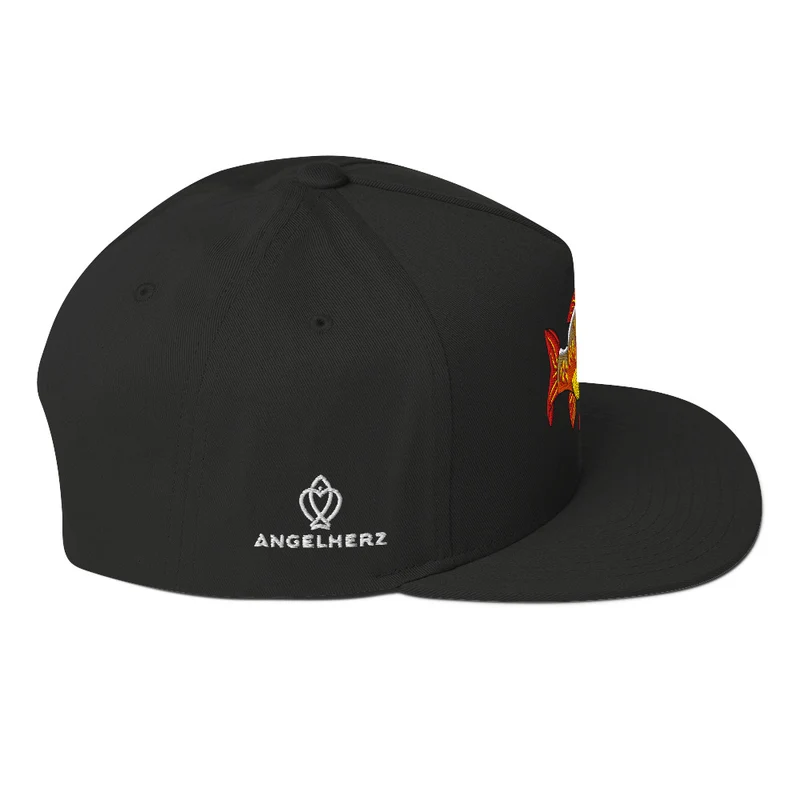 Flat Bill-Cap mit Karpfen Stickerei
