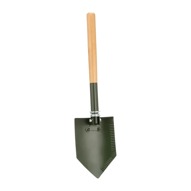Klappspaten Deluxe Holzstiel 2-teilig natur
