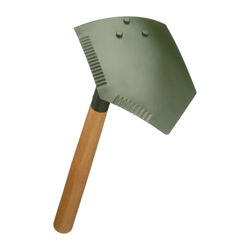 Klappspaten Deluxe Holzstiel 2-teilig natur