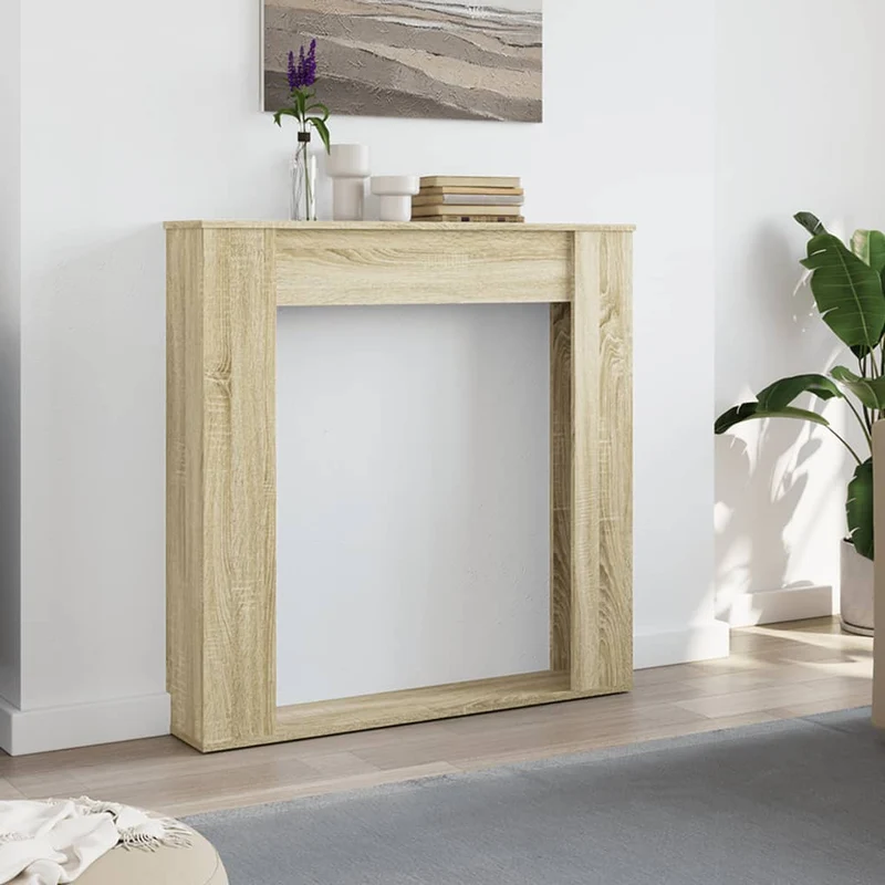 Kaminkonsole Elektrokamin Kaminrahmen 100x20x100 cm Sonoma Eiche Holzwerkstoff