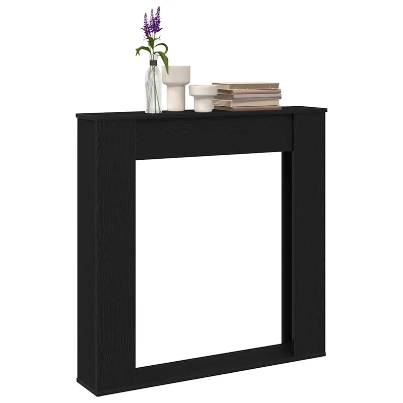 Kaminkonsole Elektrokamin Kaminrahmen 100x20x100 cm Schwarz Eiche Holzwerkstoff