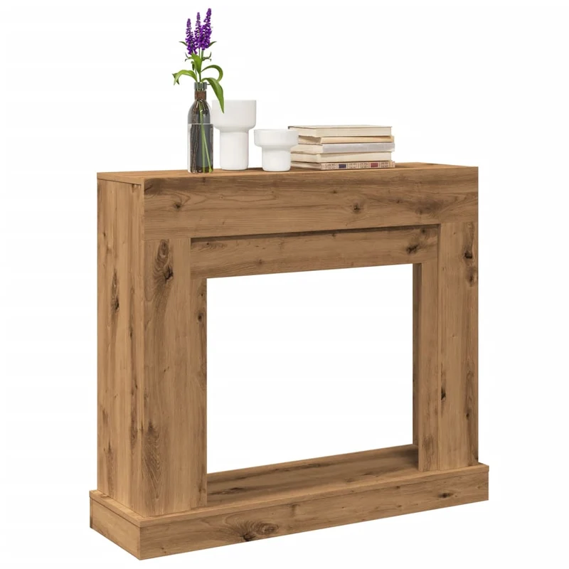 Kaminkonsole Elektrokamin Kaminrahmen 100x30x87,5 cm Artisan Eiche Holzwerkstoff