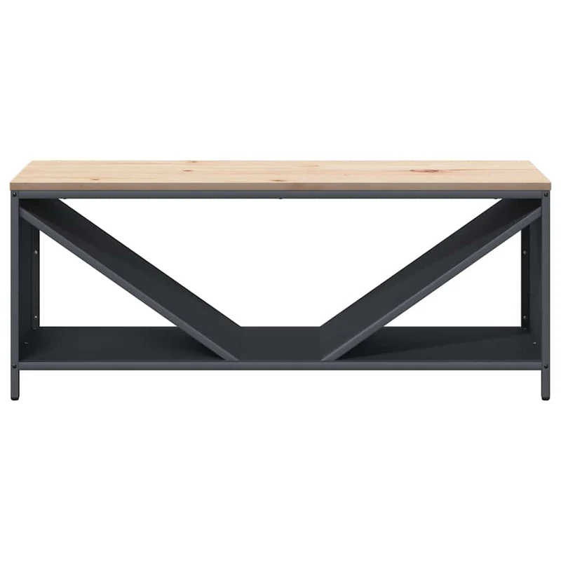 Kaminholzregal mit Sitzbank Brennholzregal 100 cm Stahl Kiefer Anthrazit