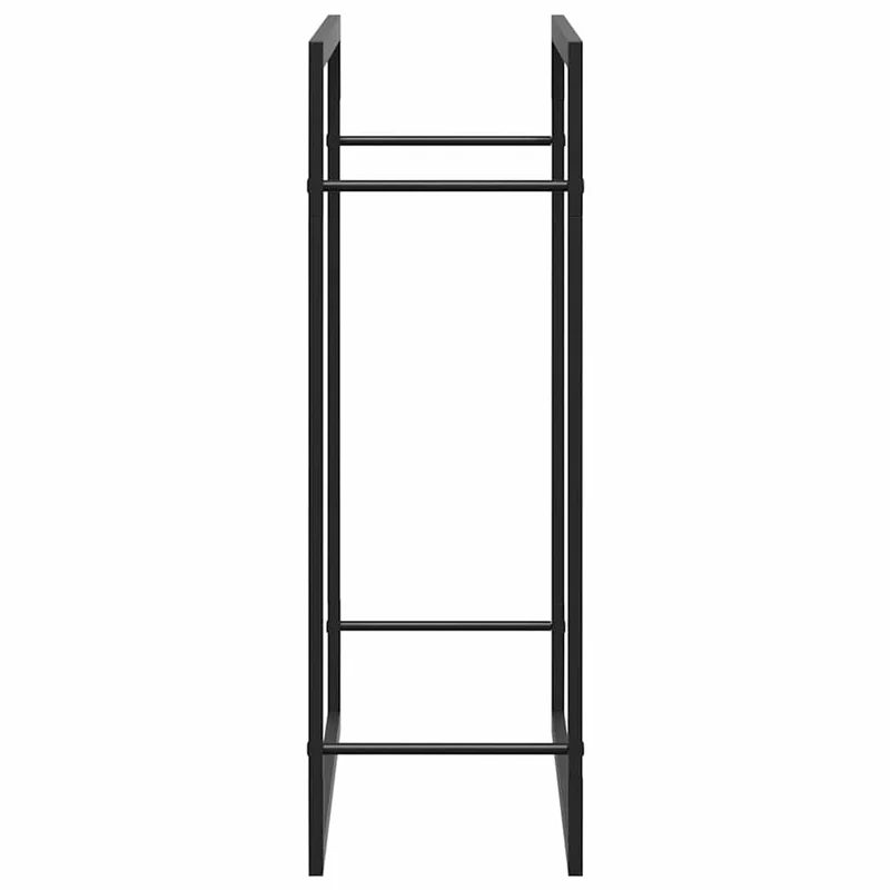 Kaminholzregal Brennholzregal 80x28x86 cm Stahl Schwarz kompakt Wandhalterung