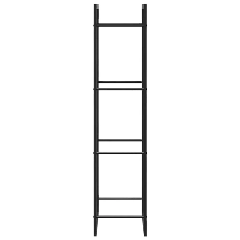 Kaminholzregal Brennholzregal 50x28x132 cm Stahl Schwarz schmal hoch