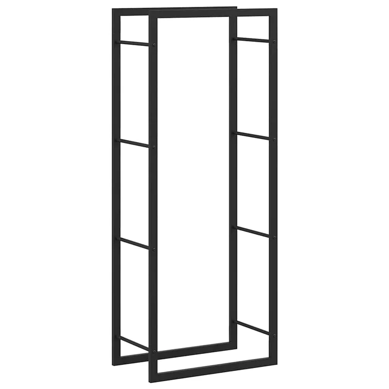 Kaminholzregal Brennholzregal 50x28x132 cm Stahl Schwarz schmal hoch
