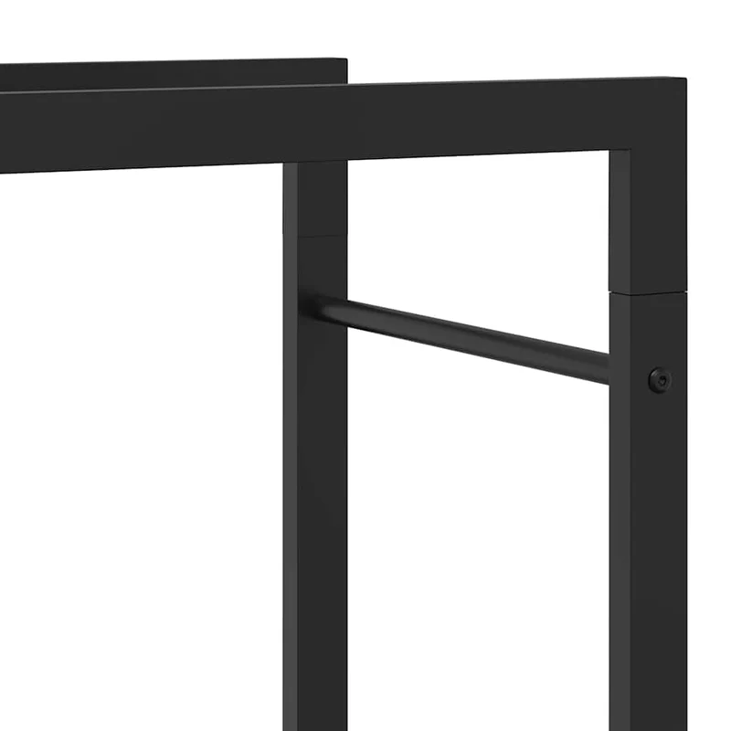 Kaminholzregal Brennholzregal 110x28x214 cm Stahl Schwarz hoch schmal