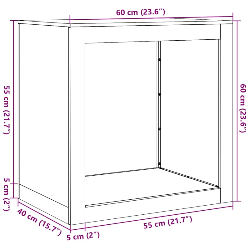 Brennholzständer Kaminholzregal 60x40x60 cm verzinkter Stahl kompakt