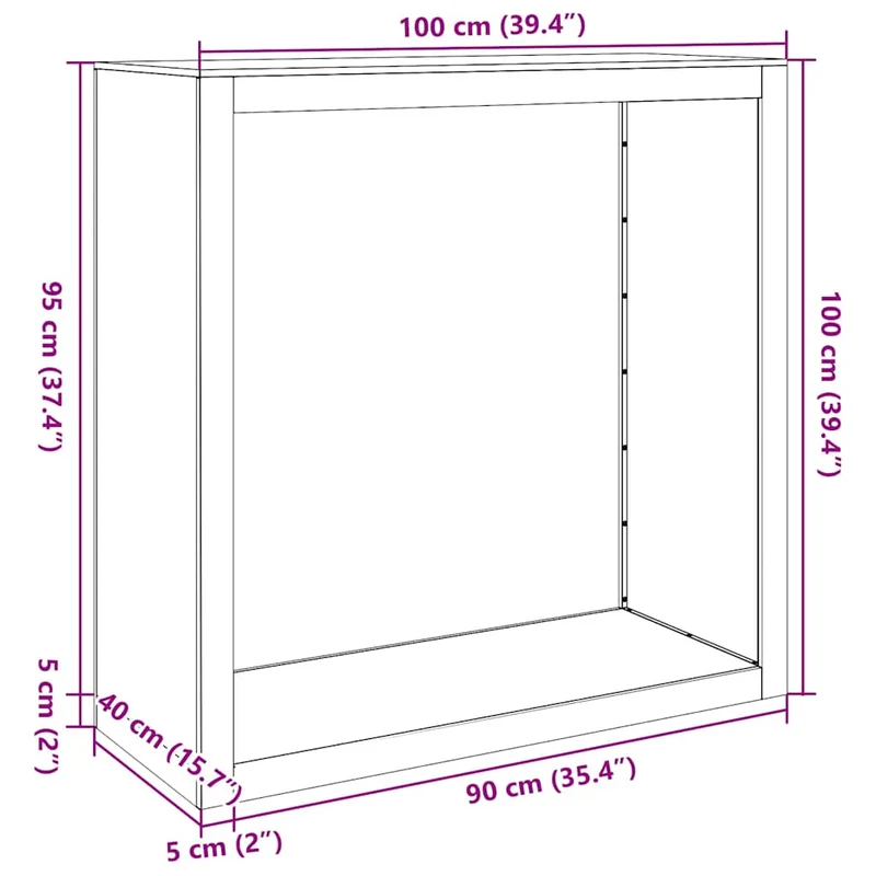 Brennholzständer Kaminholzregal 100x40x100 cm verzinkter Stahl Holzregal