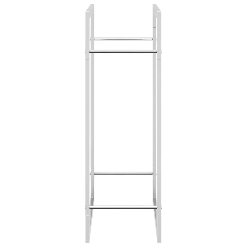 Kaminholzregal Brennholzregal 80x28x86 cm Edelstahl Holzständer Kamin Silber