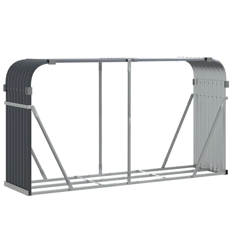 Brennholzregal Kaminholzregal 180x45x100 cm verzinkter Stahl Anthrazit Außen