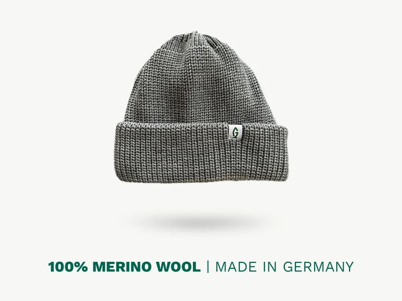 Greenfin Merino Fisher Beanie Grau