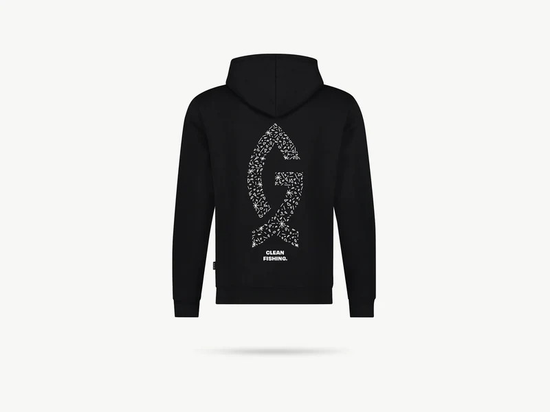 Hoodie "Clean Fishing" Schwarz