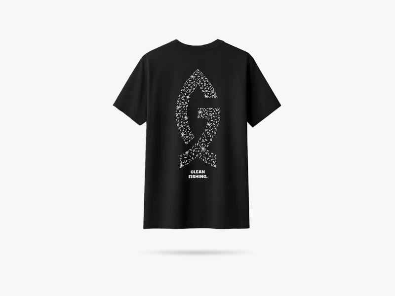 T-Shirt "Clean Fishing" Schwarz