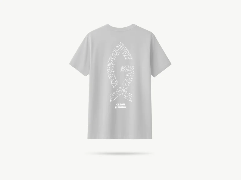 T-Shirt "Clean Fishing" Hellgrau