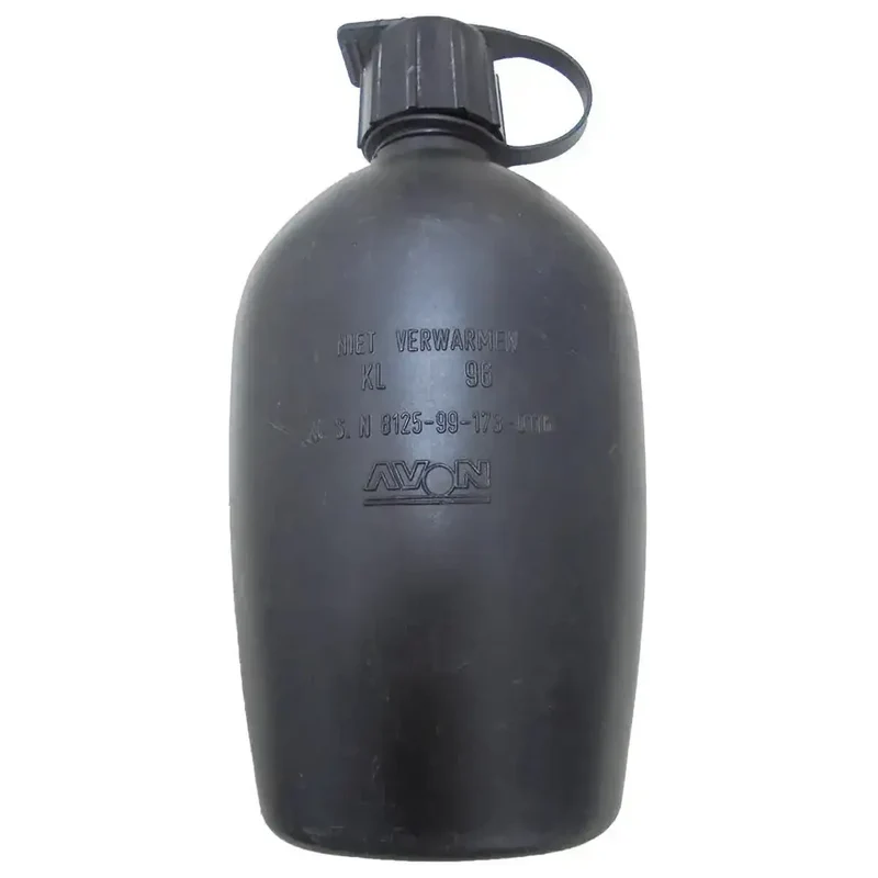 Britische Feldflasche Kunststoff schwarz gebraucht