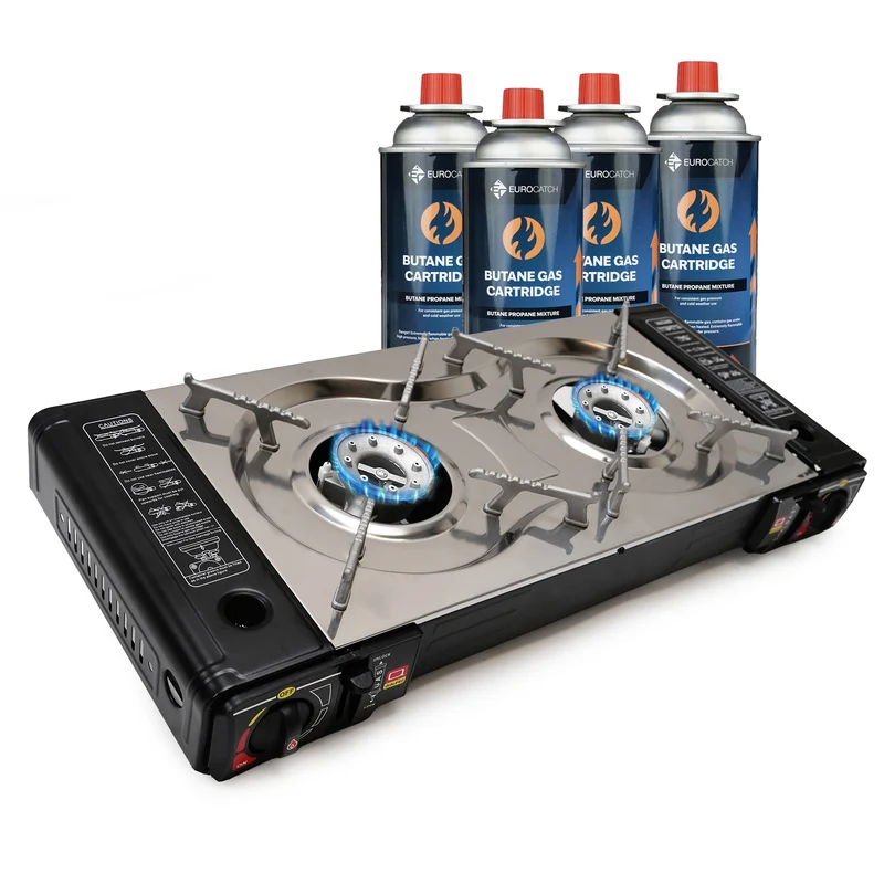 Eurocatch Dual-Gasherd - 2-Flammen-Campingkocher 2.0