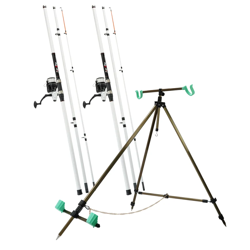 FISH-XPRO Beach Pro Deluxe Brandungsangeln-Set 2-Ruten 3,90m