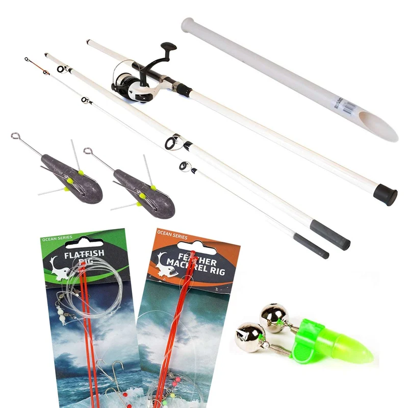FishXpro Strandruten-Set – Rute, Rolle, Bleie & Rigs