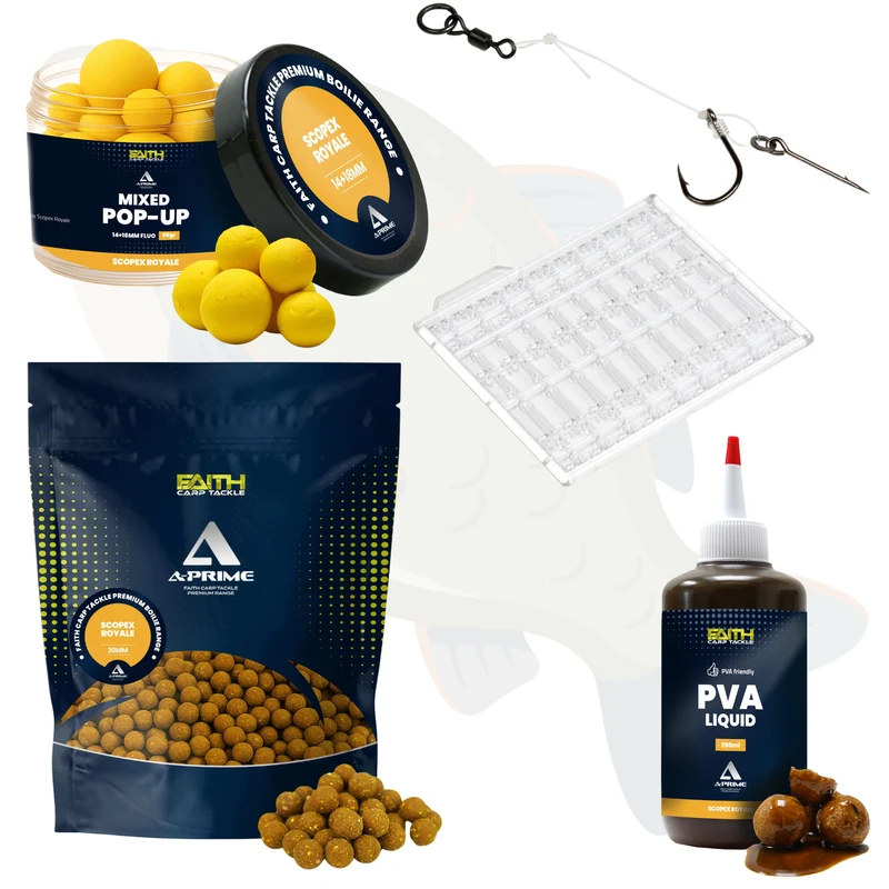 Scopex Boilie Rig Set Karpfen mit Boilies Pop Ups Chod Rig und PVA Liquid