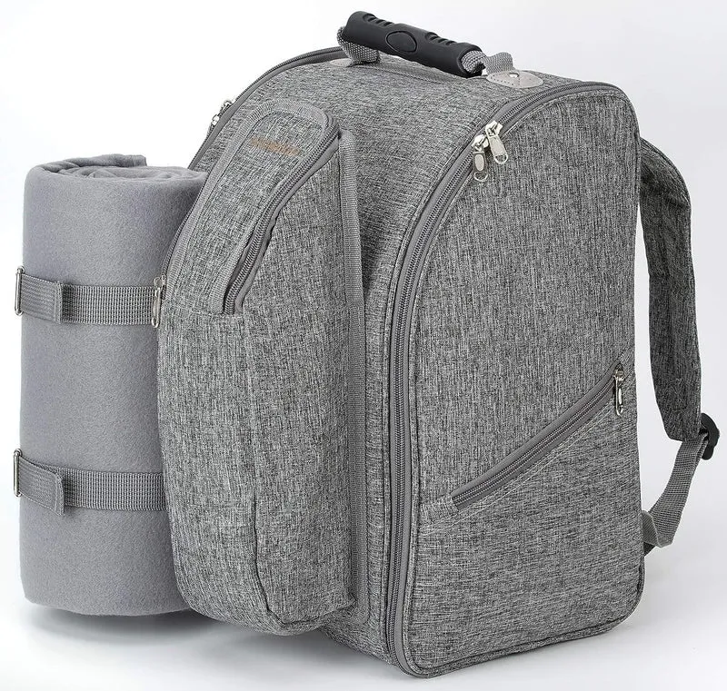 BRUBAKER Picknickrucksack 2 Personen Schwarz