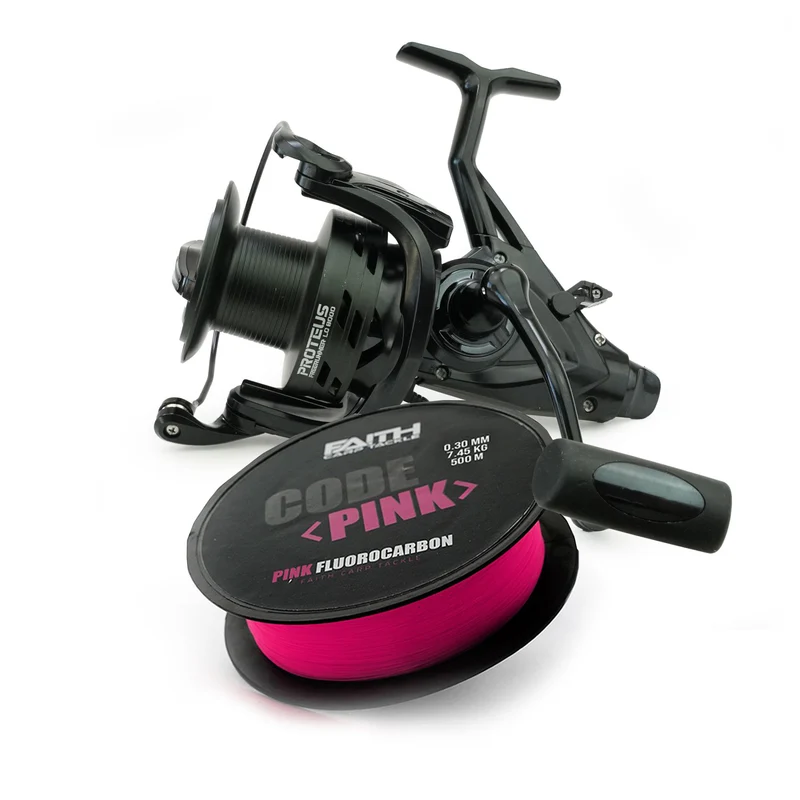 Faith Proteus Freerunner LC 8000 Set – Karpfenrollen-Set mit Fluorocarbon-Schnur