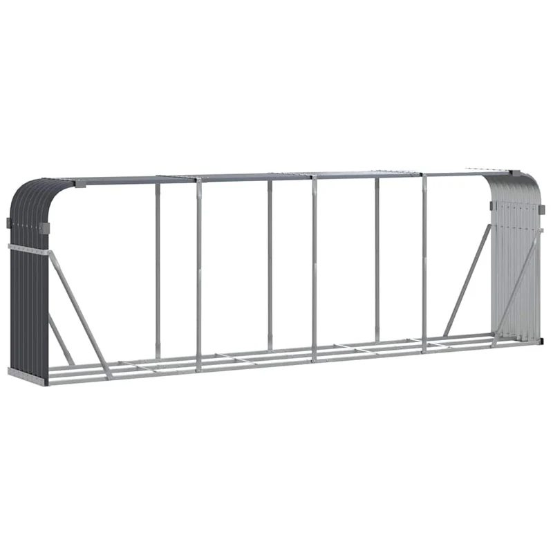 Brennholzregal Kaminholzregal 300x45x100 cm verzinkter Stahl Außen Anthrazit