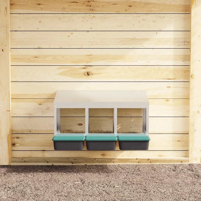 Abrollnest Hühner 3-fach Legenest Metall 79,5x50x46 cm Wandmontage Eierfach