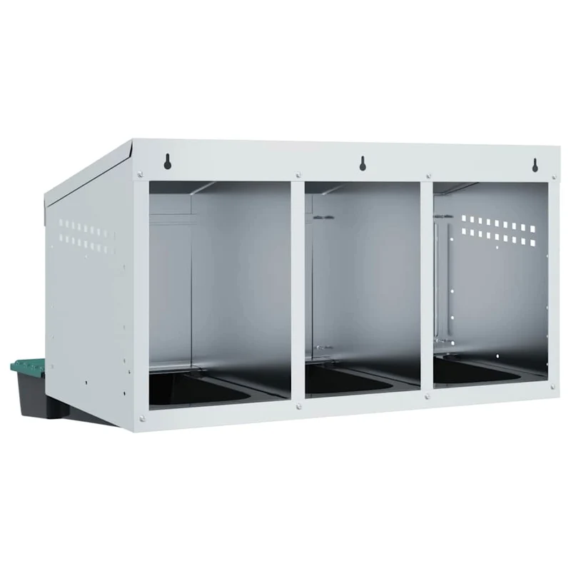 Abrollnest Hühner 3-fach Legenest Metall 79,5x50x46 cm Wandmontage Eierfach